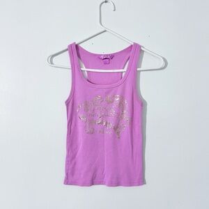 Victoria's Secret Top Women's Size S Pink Logo 2000s Y2K Ribbed Sleeveless Tank